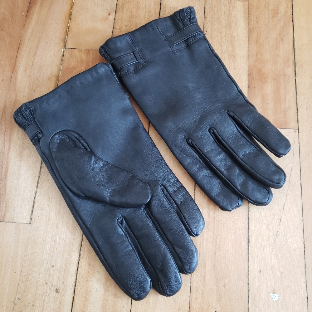 DANIER Men's Black Leather Gloves - L